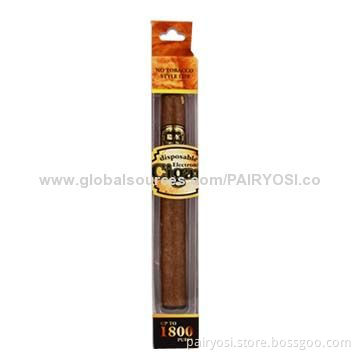 Disposable e-cigar, 1800 puffs with realistic cigar experience, color box with display box packing